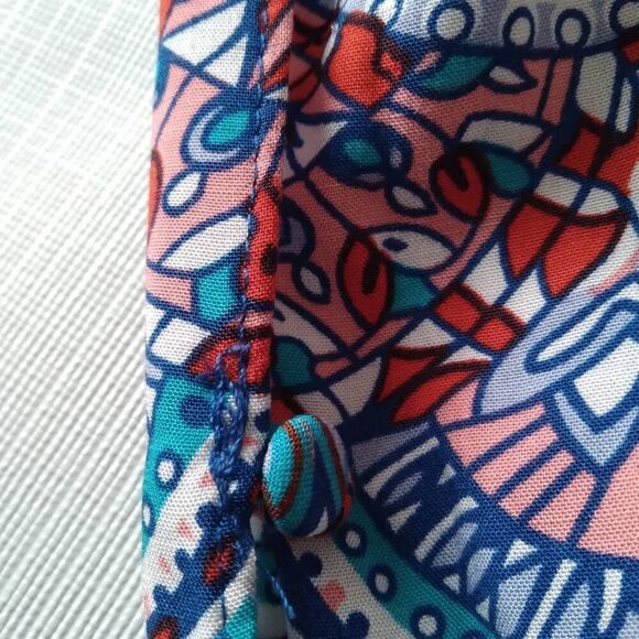 Chelsea & Violet Blue & Red Mandala Print Lightweight Shift Dress Women's Medium - Picture 13 of 15